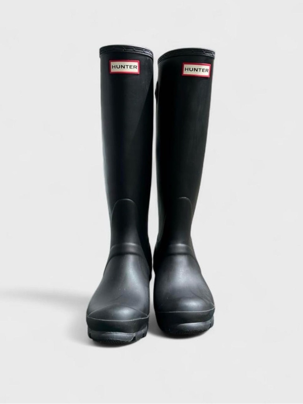 Hunter Original Refined Back Adjustable Tall Rain Boots Black Womens - 7